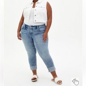 Torrid 3X stretch cropped denim jean vest classic